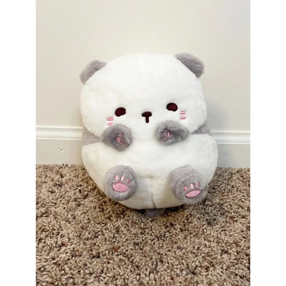 Kawaii Panda Plush Stuffed Animal Gray White Cute Soft Toy